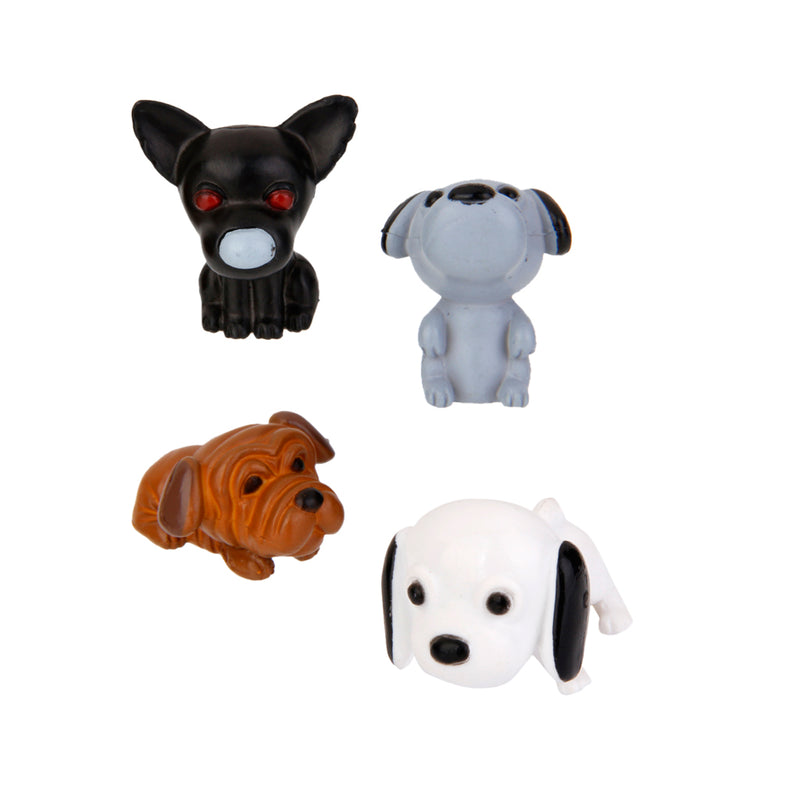 1 Set 4 Resin Dog Miniature Dollhouse Bonsai Craft Fairy Garden Glass Vase Decor