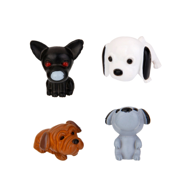 1 Set 4 Resin Dog Miniature Dollhouse Bonsai Craft Fairy Garden Glass Vase Decor