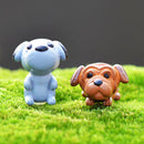 1 Set 4 Resin Dog Miniature Dollhouse Bonsai Craft Fairy Garden Glass Vase Decor