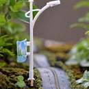 10x White Street Lamp Billboard Miniature Bonsai Garden PVC Flower Pot Decor