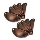10Pcs Victorian style Cup Shell Cupboard Drawer Cabinet Pull Handle Copper