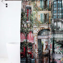 Street Cafe Pattern Waterproof Fabric Bathroom Shower Curtain Screens 72"