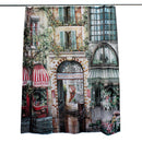 Street Cafe Pattern Waterproof Fabric Bathroom Shower Curtain Screens 72"