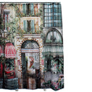 Street Cafe Pattern Waterproof Fabric Bathroom Shower Curtain Screens 72"