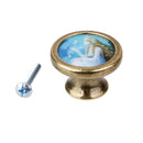 Round Door Handles Wardrobe Cabinet Pull Cupboard Drawer Knob Fairy Bird