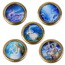 Round Door Handles Wardrobe Cabinet Pull Cupboard Drawer Knob Fairy Bird