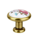 Tulip Pattern Round Ceramic Kitchen Cabinet Cupboard Handles Pull Knob