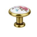 Tulip Pattern Round Ceramic Kitchen Cabinet Cupboard Handles Pull Knob