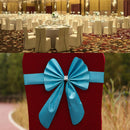 Elastic Sash Band Chair Back Wedding Bowknot Bow Ribbon Decoration for Hotel Restaurant Wedding Party Chair Decor Blue