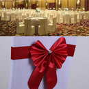 Elastic Sash Band Chair Back Wedding Bowknot Bow Ribbon Decoration for Hotel Restaurant Wedding Party Chair Decor Red