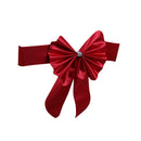 Elastic Sash Band Chair Back Wedding Bowknot Bow Ribbon Decoration for Hotel Restaurant Wedding Party Chair Decor Red