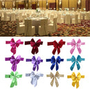 Elastic Sash Band Chair Back Wedding Bowknot Bow Ribbon Decoration for Hotel Restaurant Wedding Party Chair Decor Red