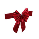 Elastic Sash Band Chair Back Wedding Bowknot Bow Ribbon Decoration for Hotel Restaurant Wedding Party Chair Decor Red