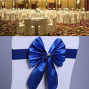 Elastic Sash Band Chair Back Wedding Bowknot Bow Ribbon Decoration for Hotel Restaurant Wedding Party Chair Decor Dark Blue