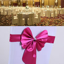 Elastic Sash Band Chair Back Wedding Bowknot Bow Ribbon Decoration for Hotel Restaurant Wedding Party Chair Decor Rose Red