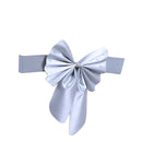 Elastic Sash Band Chair Back Wedding Bowknot Bow Ribbon Decoration for Hotel Restaurant Wedding Party Chair Decor Silvery