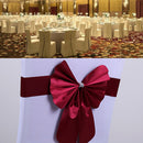 Elastic Sash Band Chair Back Wedding Bowknot Bow Ribbon Decoration for Hotel Restaurant Wedding Party Chair Decor Wine Red