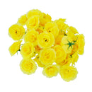 Artificial Realistic Silk Rose Flower Heads Bulk Wedding Party Table Centerpiece DIY Flowers Pack of 50PCS Yellow