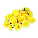 Artificial Realistic Silk Rose Flower Heads Bulk Wedding Party Table Centerpiece DIY Flowers Pack of 50PCS Yellow