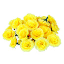 Artificial Realistic Silk Rose Flower Heads Bulk Wedding Party Table Centerpiece DIY Flowers Pack of 50PCS Yellow