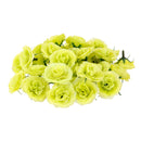 Artificial Realistic Silk Rose Flower Heads Bulk Wedding Party Table Centerpiece DIY Flowers Pack of 50PCS Green