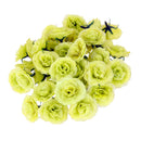 Artificial Realistic Silk Rose Flower Heads Bulk Wedding Party Table Centerpiece DIY Flowers Pack of 50PCS Green