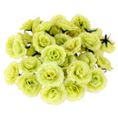 Artificial Realistic Silk Rose Flower Heads Bulk Wedding Party Table Centerpiece DIY Flowers Pack of 50PCS Green