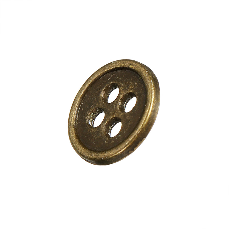 11.5/13.5mm Zinc Alloy 4 Hole Flat Buttons Coats T-shirts DIY Craft