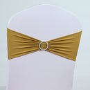 Gold Spandex Chair Sashes Bows Elastic Chair Bands with Buckle Slider Sashes Bows For Dining Banquet Wedding Decorations