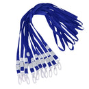 No-Twist Hook Neck Strap Lanyard String Cord For ID Pass Card Badge Blue Pack Of 10PCS