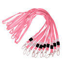 No-Twist Hook Neck Strap Lanyard String Cord For ID Pass Card Badge Pink Pack Of 10PCS
