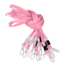 No-Twist Hook Neck Strap Lanyard String Cord For ID Pass Card Badge Pink Pack Of 10PCS