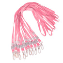 No-Twist Hook Neck Strap Lanyard String Cord For ID Pass Card Badge Pink Pack Of 10PCS