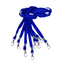 Neck Strap Lanyard String Cord For ID Pass Card Badge Metal Clasp Navy Blue Pack Of 10PCS