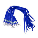 Neck Strap Lanyard String Cord For ID Pass Card Badge Metal Clasp Navy Blue Pack Of 10PCS
