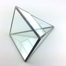 Stylish Modern Design Pyramid Shaped Glass Greenhouse Moss Miniature Decor Home Office Shop Supplies Clear