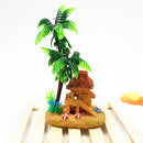 Aquarium Fish Tank Resin Ornament Mongolian Yurts Coconut Tree Artifical Water Decor