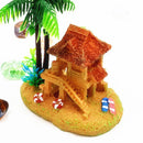 Aquarium Fish Tank Resin Ornament Mongolian Yurts Coconut Tree Artifical Water Decor