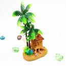 Aquarium Fish Tank Resin Ornament Mongolian Yurts Coconut Tree Artifical Water Decor