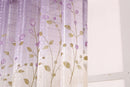 Fashionable Pink Tulips Print Voile Curtains Window Blinds Beads Trims Curtains for Home Bedroom Window Wall Decor 100*250cm