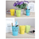 Metal Cut Out Plant Vase Pot Pen Makeup Brush Holder Desk Tidy Organiser WHT