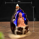 LED Changing Incense Cone Burner Ceramic Backflow Reverse Censer - Guanyin