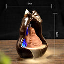 LED Changing Incense Cone Burner Ceramic Backflow Reverse Censer - Maitreya