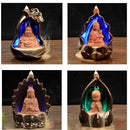 LED Changing Incense Cone Burner Ceramic Backflow Reverse Censer - Maitreya