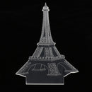Set Of Automatic 7 Color Changing Mode 3D Illuminated Eiffel Tower Illusion Light With USB Cable