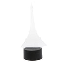 Set Of Automatic 7 Color Changing Mode 3D Illuminated Eiffel Tower Illusion Light With USB Cable