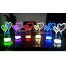 Set Of Automatic 7 Color Changing Mode 3D Illuminated Hearts Illusion Light With USB Cable