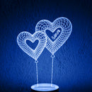 Set Of Automatic 7 Color Changing Mode 3D Illuminated Hearts Illusion Light With USB Cable
