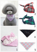 Fashionable Handmade Adjustable Dog Puppy Cat Clothing Accessory Triangle Neck Bandana Saliva Scarf Neckerchief Pink