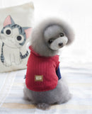Fashionable Comfortable Warm Pet Dog Hoodie Jumper Vest Top Cat Puppy Knitwear Clothes Apparel Outfit Wine Red L